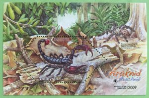 MALAYSIA STAMP WEEK 2009 Arachnids Black Scorpion Hexagon shape MS SG#MS1625 MNH