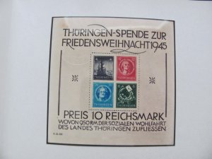 GERMANY SBZ MNH 1945 THURINGEN CERTIFICATE JASCH BLOCK 2 t (IV)  XF (159)