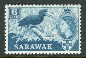 SARAWAK; 1950s early QEII issue fine Mint hinged 6c. value