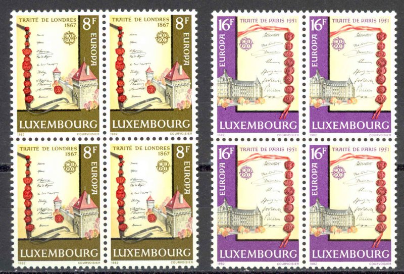 Luxembourg Sc# 672-673 MNH block/4 1982 Europa