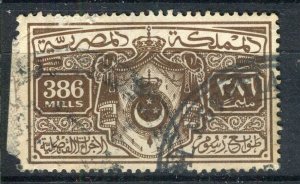 EGYPT; Early 1900s classic Revenue issue fine used 386m. value