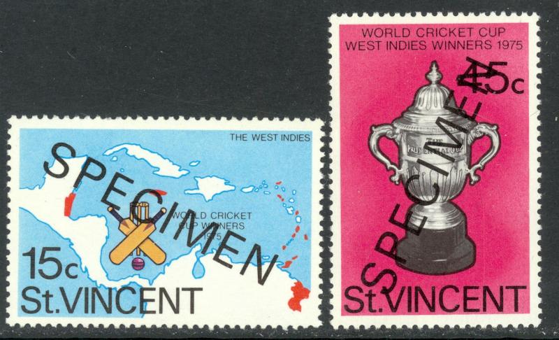 ST VINCENT  1976 WORLD CRICKET CUP SPECIMEN Set Sc 470-471 MNH