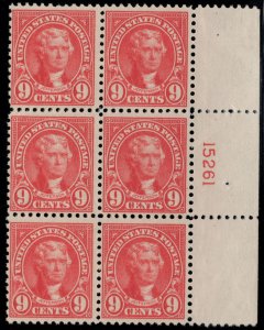 MALACK 561 VF OG NH, plate block, Fresh! pb4465