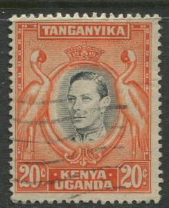 Kenya & Uganda - Scott 74 - KGVI Definitive -1942 - Used - Single 20c Stamp