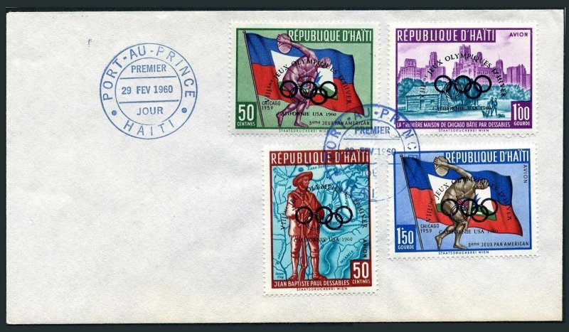 Haiti 451,C148-C150 FDC.Michel 595-598. Olympics Squaw Valley-1960.Overprinted.