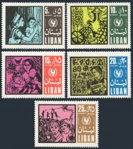 Lebanon C584-C588,MNH.Michel 1078-1082. UNICEF 22nd Ann.1969.Bird.