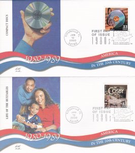 United States # 3190a-o, The 1980's, Fleetwood First Day Covers