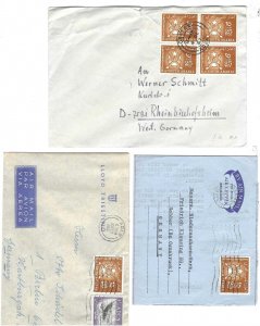 ADEN SOUTH ARABIA YEMEN 1963 THREE COVERS ADEN TO GERMANY ONE WITH MIXED FRANK