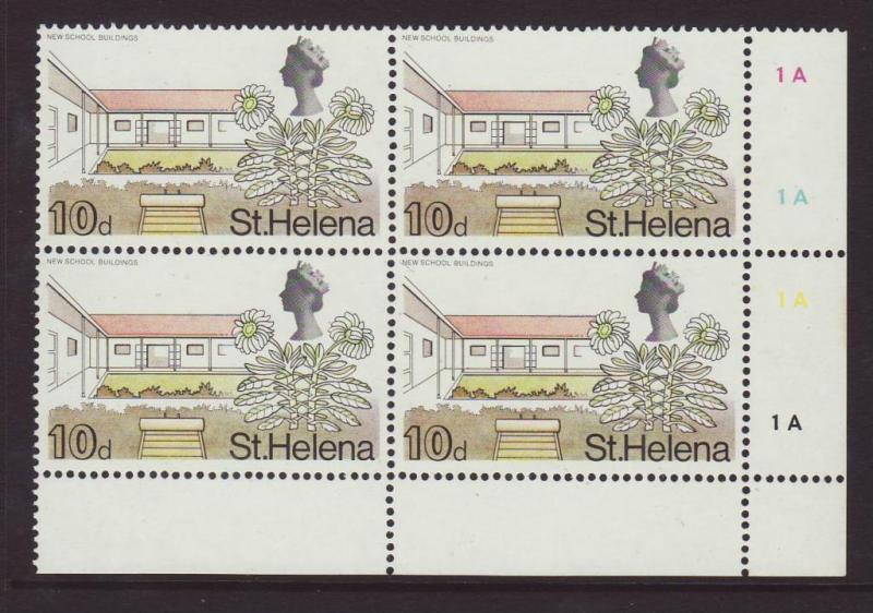 1968 St Helena 10d in Block of 4 U/M SG234