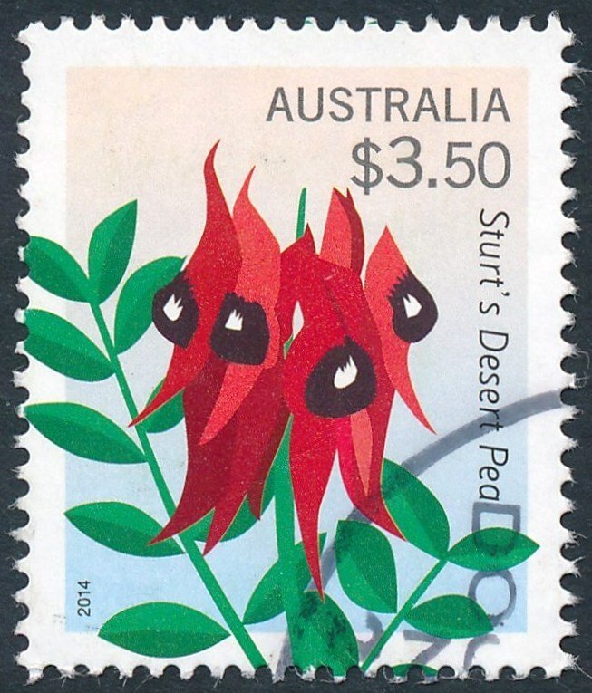 Australia 2014 $3.50 Floral Emblems Sturt's Desert Pea Sheet SG4136 Fine Used 2