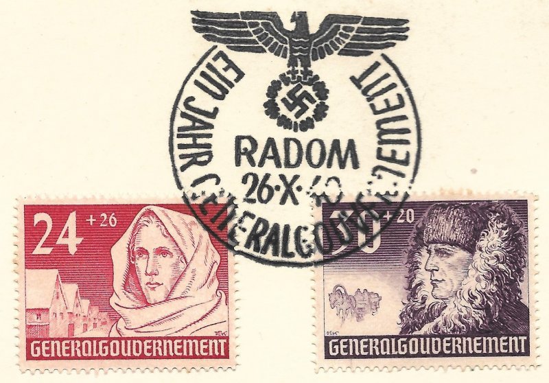 Doyle's_Stamps: FDC Polish German-Occupation Semi-Postal Set, Scott #NB5 to #NB7