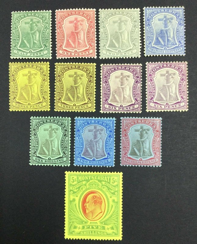 MOMEN: MONTSERRAT SG #35-47 1908-14 MINT OG H £170 LOT #62015