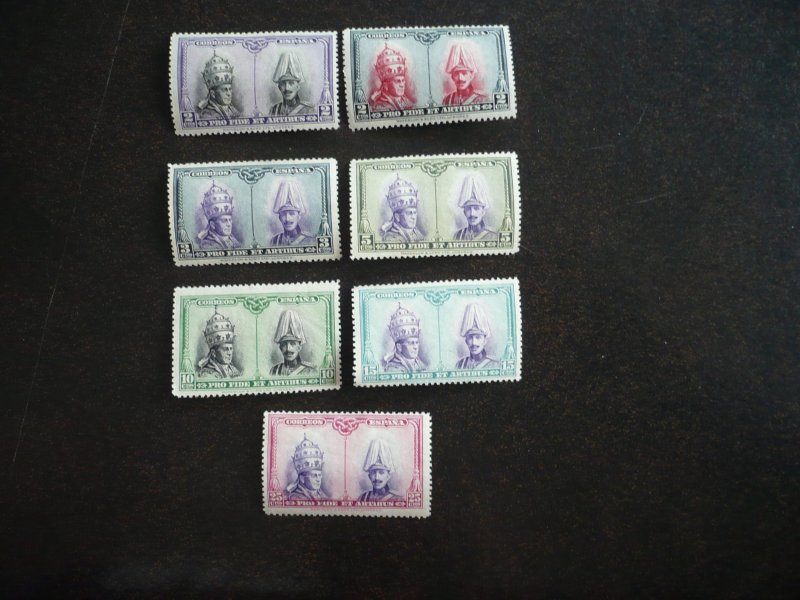 Stamps - Spain - Scott# B74-B76,B78-B81 - Mint Hinged Partial Set of 7 Stamps