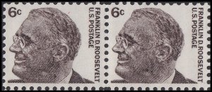 US 1284 Franklin D Roosevelt 6c horz pair MNH 1966