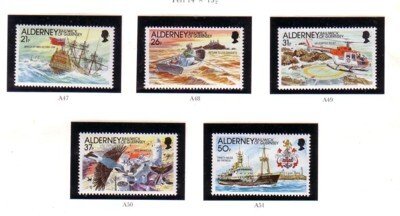 Alderney Sc 60-4 1991 Casquets Lighthouse stamp set mint NH