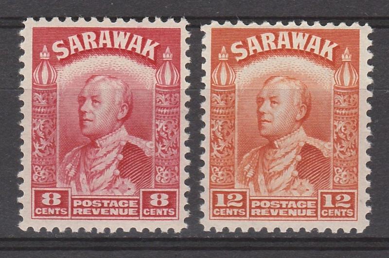 SARAWAK 1934 RAJAH 8C AND 12C 