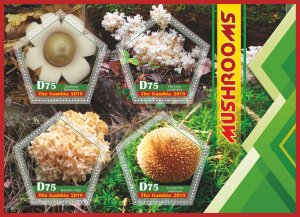 Stamps. Mushrooms 2019 year 1+1 sheets perforated