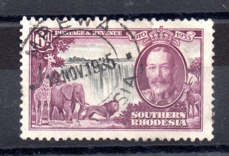 Southern Rhodesia 1935 6d Silver Jubilee fine used SG34 WS9326