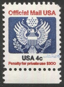 US 1983 Sc O128  MNH  VF 4c Official Mail, Eagle / Bird