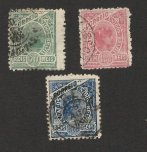 BRAZIL - 3 USED STAMPS - 1900.