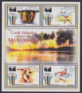 Penrhyn Olympic Games Sydney 4v Sheetlet 2000 MNH SC#460 SG#536-539