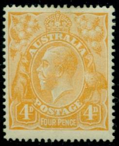 AUSTRALIA #31a 4p King George V, og, LH, VF, Scott $40.00