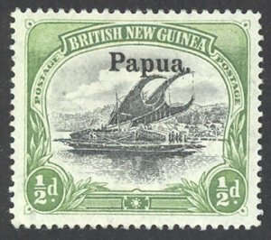 Papua New Guinea Sc# 19 MH 1907 ½p Papua Overprint
