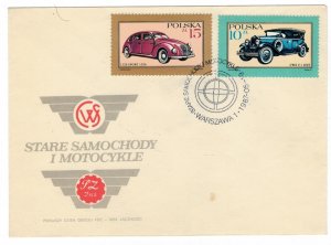 Poland 1987 FDC Stamps Scott 2798-2803 Old Cars Motorcycle Bus