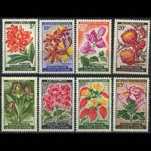 IVORY COAST 1961 - Scott# 183-90 Flowers Set of 8 NH