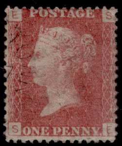GB QV SG44, 1d lake-red PLATE 136, FINE USED. Cat £24. SE