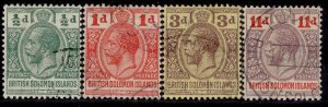 BRITISH SOLOMON ISLANDS GV SG18-21, 1913 postage postage set, FINE USED. Cat £40