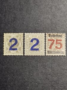 German States Wurttemberg Stamps Municipal Service Surcharged Overprint SG O233