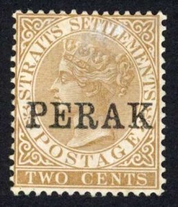 Perak 1880-1 SG.5 2c brown SG type 5 opt mint cat 50 pounds