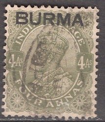 Burma; 1937: Sc. # 9: O/Used Single Stamp