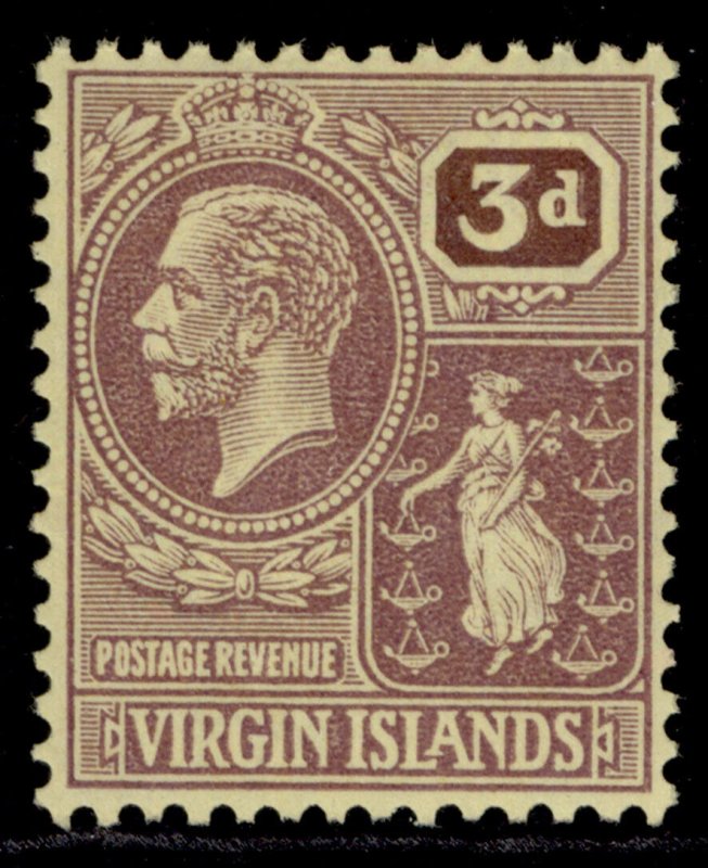 BRITISH VIRGIN ISLANDS GV SG96, 3d purple/pale yellow, NH MINT.