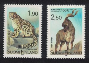 Finland Leopard Markhor Helsinki Zoo 2v 1989 MNH SG#1189-1190