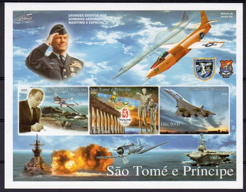 Sao Tome and Principe 2006 Concorde/Olympic Games Beijing /WWII Sheetlet (3) MNH