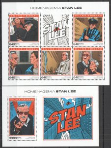 HM0779 2018 GUINEA-BISSAU STAN LEE MARVEL SPIDER MAN STRANGE #10335-10+BL1778...