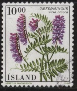 Iceland 663 (used) 10k flowers: tufted vetch (Vicia cracca) (1988)