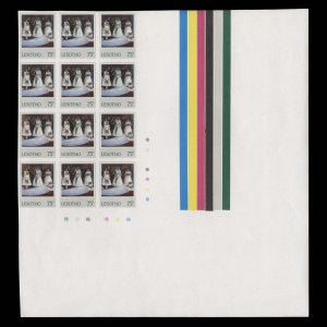 Lesotho 1982 Birthday of Princess of Wales imperf proof plate block ––