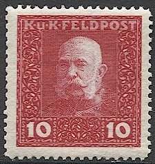 AUSTRIA 1915 MILITARY STAMPS Sc M27  10h, Mint NH VF