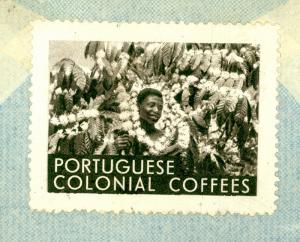 PORTUGAL 1948 PORTUGUESE COLONIAL COFFEE Label on Commercial Cover to USA