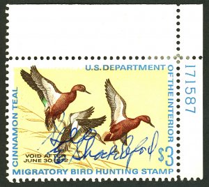 U.S. #RW38 USED PL# SINGLE