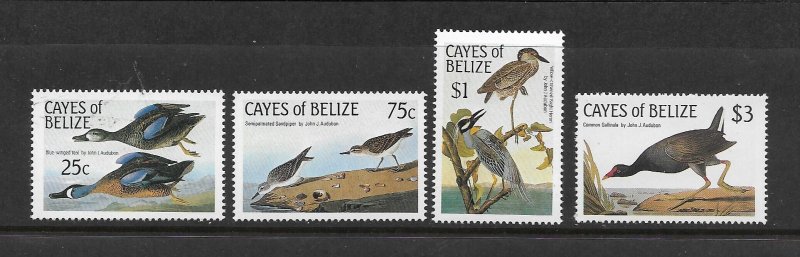 BIRDS - CAYES OF BELIZE #22-25  AUDUBON  MNH