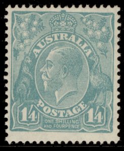 AUSTRALIA GV SG104, 1s 4d turquoise, M MINT. Cat £120.