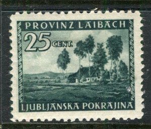 GERMAN WWII OCCUPATION; 1945 Yugoslavia SLOVENIA Ljubljana Mint Hinged 25c.