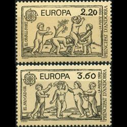 ANDORRA FR. 1989 - Scott# 372-3 Europa-Children Set of 2 NH