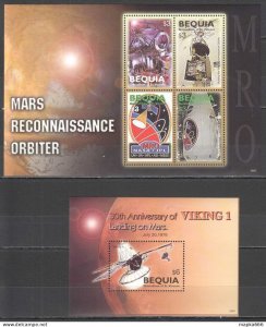 Ss0883 2006 Bequia Space Landing On Mars Viking 1 1Kb+1Bl Mnh