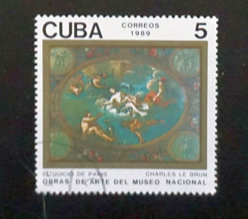 CUBA Sc# 3175  NATIONAL MUSEUM PAINTINGS art 5c  1989 used cto