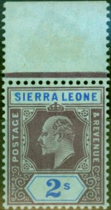 Sierra Leone 1908 2s Purple & Brt Blue-Blue SG109a Damaged Frame & Crown Supe...